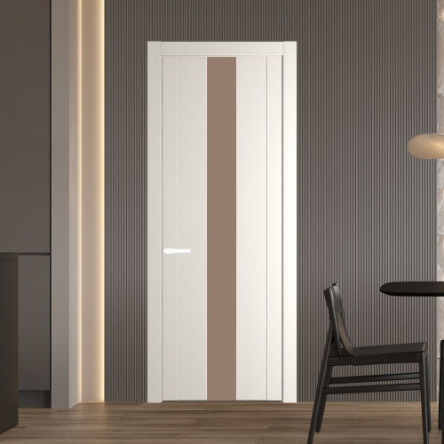 Межкомнатная дверь ProfilDoors 1.9P.O Перламутр белый Монохром капучино молдинг Вайт