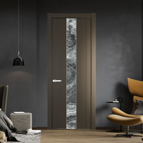 Межкомнатная дверь ProfilDoors 1.9P Перламутр бронза Атриум серебро молдинг Серебро