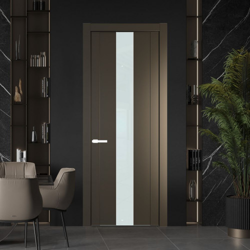 Межкомнатная дверь ProfilDoors 1.9P.O Перламутр бронза Lacobel Белый лак молдинг Вайт