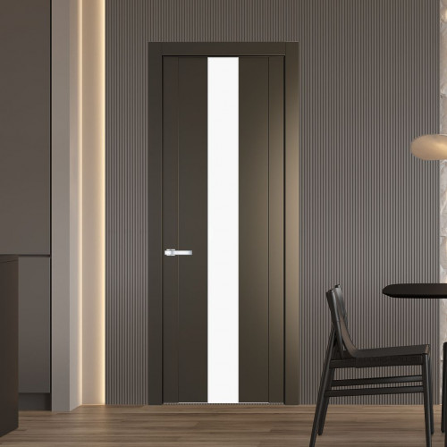 Межкомнатная дверь ProfilDoors 1.9P Перламутр бронза Монохром белый просветленный молдинг Серебро