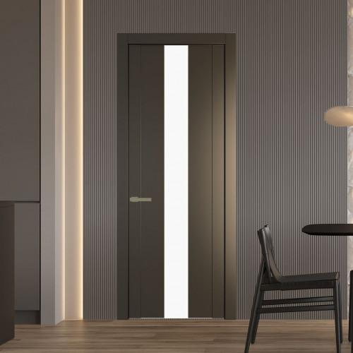 Межкомнатная дверь ProfilDoors 1.9P Перламутр бронза Монохром белый просветленный молдинг Шампань