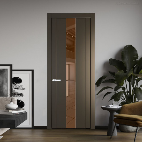Межкомнатная дверь ProfilDoors 1.9P.O Перламутр бронза Зеркало Bronza молдинг Серебро