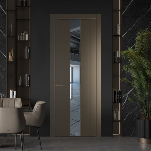 Межкомнатная дверь ProfilDoors 1.9P.O Перламутр бронза Зеркало молдинг Деорэ