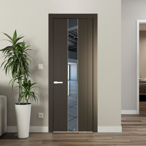 Межкомнатная дверь ProfilDoors 1.9P Перламутр бронза Зеркало молдинг Вайт