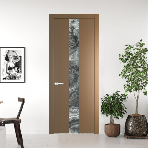 Межкомнатная дверь ProfilDoors 1.9P Перламутр золото Атриум серебро молдинг Серебро