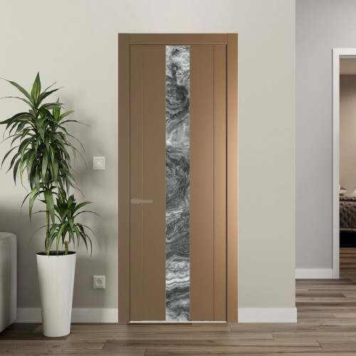 Межкомнатная дверь ProfilDoors 1.9P Перламутр золото Атриум серебро молдинг Шампань