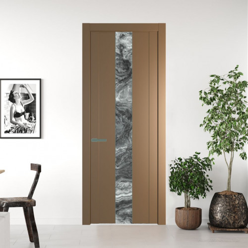 Межкомнатная дверь ProfilDoors 1.9P Перламутр золото Атриум серебро молдинг Зеленый воск