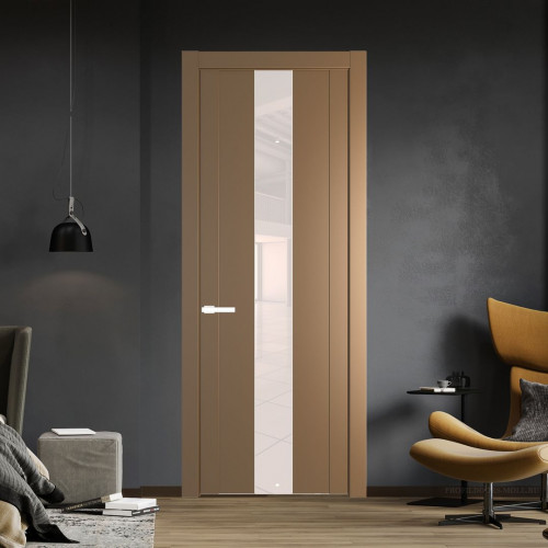 Межкомнатная дверь ProfilDoors 1.9P.O Перламутр золото Lacobel Перламутровый лак молдинг Вайт