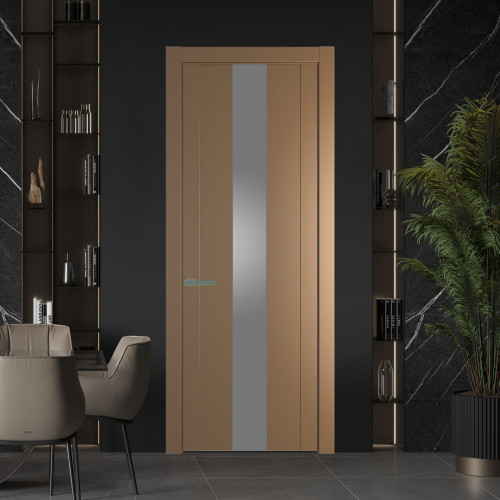 Межкомнатная дверь ProfilDoors 1.9P Перламутр золото Lacobel Серебряный лак молдинг Зеленый воск