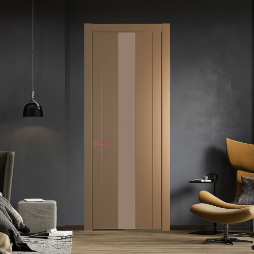 Межкомнатная дверь ProfilDoors 1.9P Перламутр золото Монохром капучино молдинг Красный антрацит