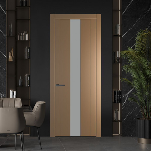 Межкомнатная дверь ProfilDoors 1.9P.O Перламутр золото Монохром серый молдинг Серая ночь