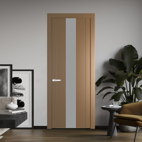 Межкомнатная дверь ProfilDoors 1.9P Перламутр золото Монохром серый молдинг Серебро