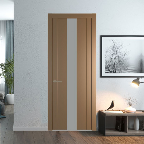 Межкомнатная дверь ProfilDoors 1.9P Перламутр золото Монохром серый молдинг Шампань