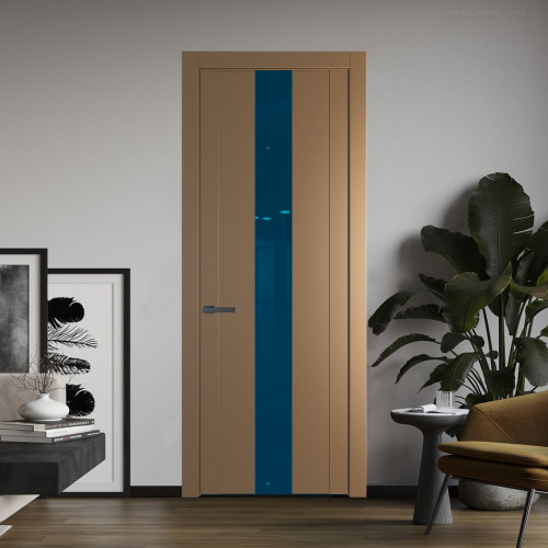 Межкомнатная дверь ProfilDoors 1.9P Перламутр золото Зеркало Blue молдинг Серая ночь