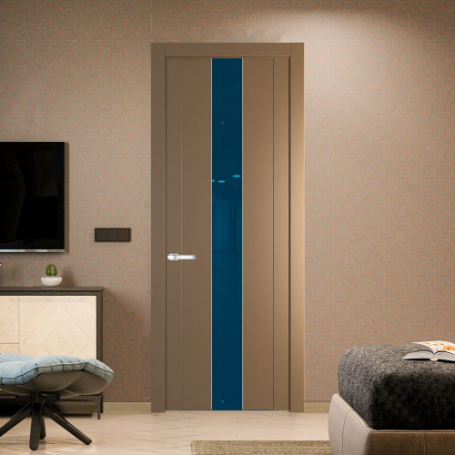 Межкомнатная дверь ProfilDoors 1.9P.O Перламутр золото Зеркало Blue молдинг Серебро