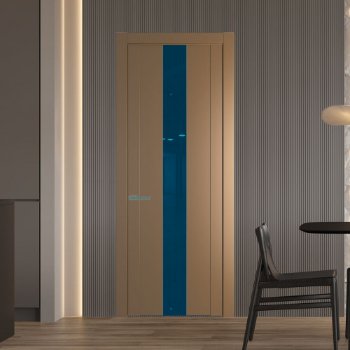 Межкомнатная дверь ProfilDoors 1.9P.O Перламутр золото Зеркало Blue молдинг Зеленый воск