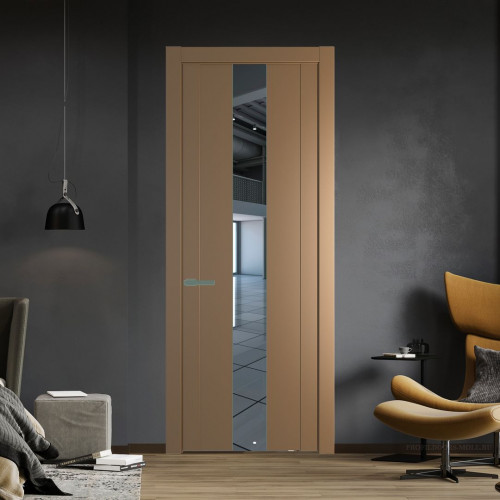 Межкомнатная дверь ProfilDoors 1.9P.O Перламутр золото Зеркало молдинг Зеленый воск