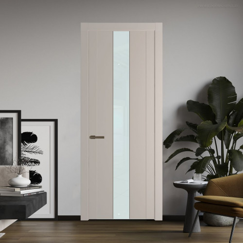 Межкомнатная дверь ProfilDoors 1.9P Сэнд Lacobel Белый лак молдинг Деорэ