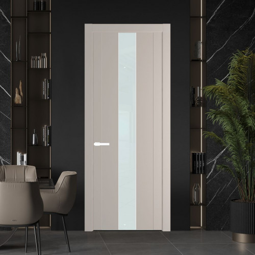 Межкомнатная дверь ProfilDoors 1.9P.O Сэнд Lacobel Белый лак молдинг Вайт