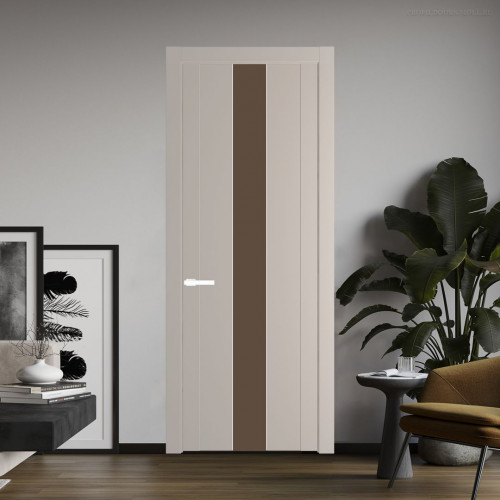 Межкомнатная дверь ProfilDoors 1.9P Сэнд Монохром гляссе молдинг Вайт