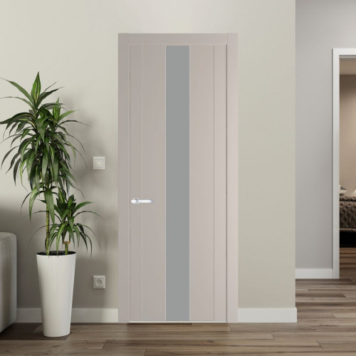 Межкомнатная дверь ProfilDoors 1.9P Сэнд Монохром серый молдинг Серебро