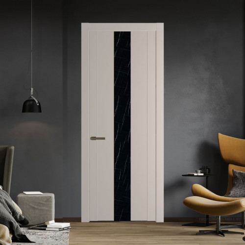 Межкомнатная дверь ProfilDoors 1.9P.O Сэнд Неро мрамор молдинг Деорэ