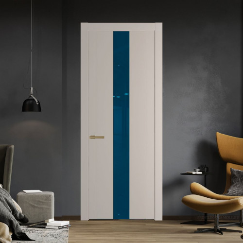 Межкомнатная дверь ProfilDoors 1.9P.O Сэнд Зеркало Blue молдинг Золото