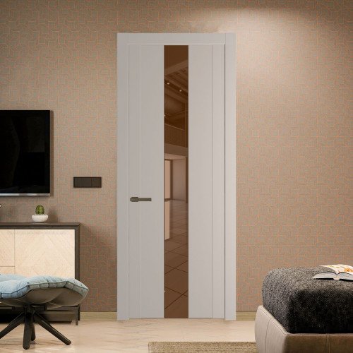 Межкомнатная дверь ProfilDoors 1.9P.O Сэнд Зеркало Bronza молдинг Деорэ