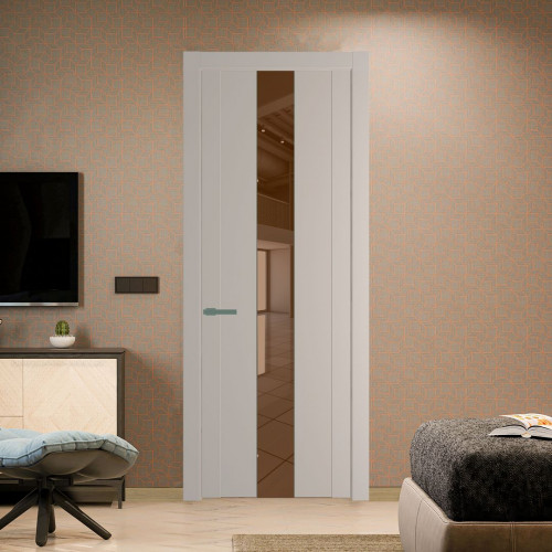Межкомнатная дверь ProfilDoors 1.9P Сэнд Зеркало Bronza молдинг Зеленый воск