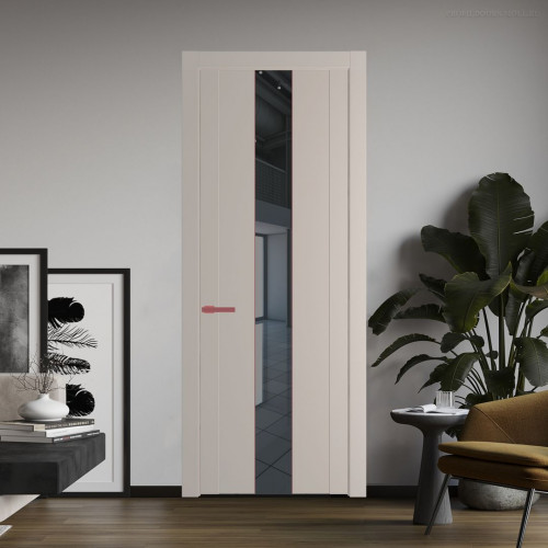 Межкомнатная дверь ProfilDoors 1.9P Сэнд Зеркало Grey молдинг Красный антрацит