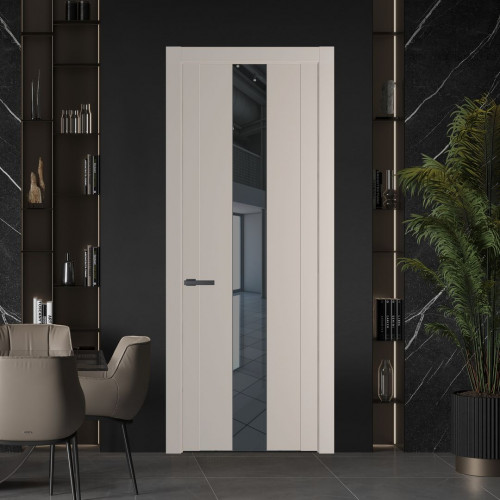 Межкомнатная дверь ProfilDoors 1.9P Сэнд Зеркало Grey молдинг Серая ночь