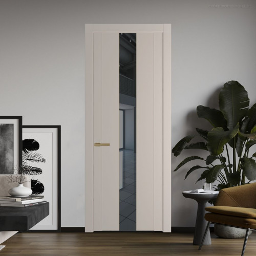 Межкомнатная дверь ProfilDoors 1.9P Сэнд Зеркало Grey молдинг Золото