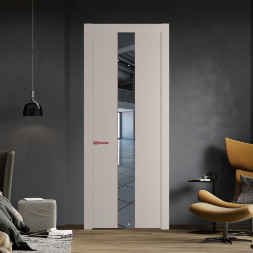 Межкомнатная дверь ProfilDoors 1.9P Сэнд Зеркало молдинг Красный антрацит