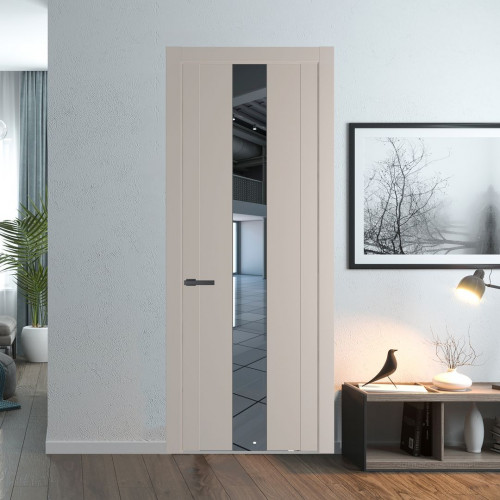 Межкомнатная дверь ProfilDoors 1.9P Сэнд Зеркало молдинг Серая ночь