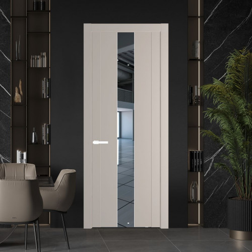 Межкомнатная дверь ProfilDoors 1.9P Сэнд Зеркало молдинг Вайт