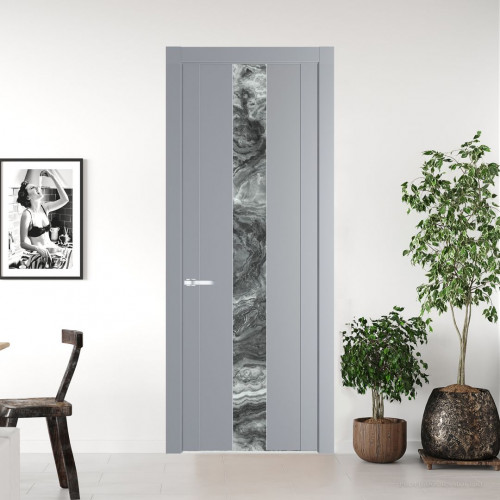 Межкомнатная дверь ProfilDoors 1.9P Смоки Атриум серебро молдинг Серебро