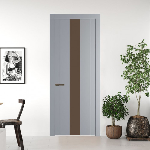 Межкомнатная дверь ProfilDoors 1.9P.O Смоки Монохром гляссе молдинг Деорэ
