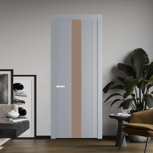 Межкомнатная дверь ProfilDoors 1.9P.O Смоки Монохром капучино молдинг Серебро