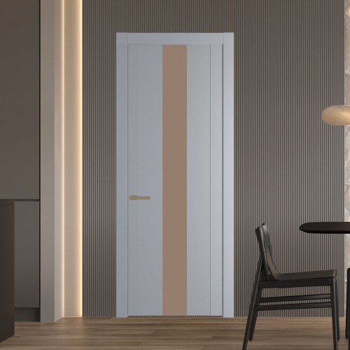 Межкомнатная дверь ProfilDoors 1.9P Смоки Монохром капучино молдинг Шампань