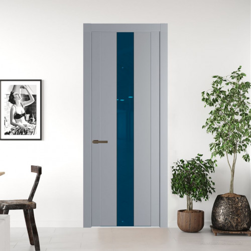 Межкомнатная дверь ProfilDoors 1.9P.O Смоки Зеркало Blue молдинг Деорэ