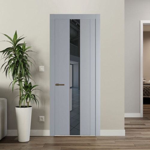 Межкомнатная дверь ProfilDoors 1.9P Смоки Зеркало Grey молдинг Деорэ