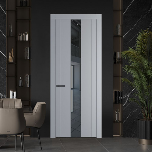 Межкомнатная дверь ProfilDoors 1.9P Смоки Зеркало Grey молдинг Серая ночь