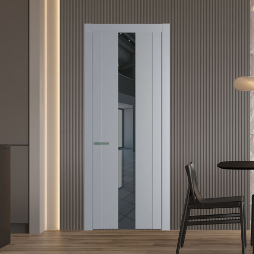 Межкомнатная дверь ProfilDoors 1.9P Смоки Зеркало Grey молдинг Зеленый воск