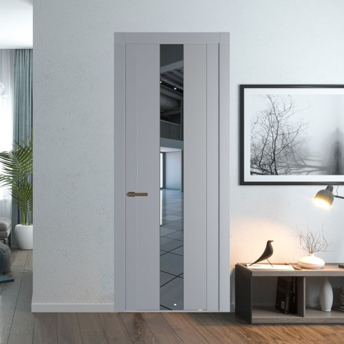 Межкомнатная дверь ProfilDoors 1.9P.O Смоки Зеркало молдинг Деорэ