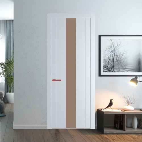 Межкомнатная дверь ProfilDoors 1.9P Вайт Монохром капучино молдинг Красный антрацит