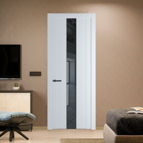 Межкомнатная дверь ProfilDoors 1.9P Вайт Зеркало Grey молдинг Серая ночь