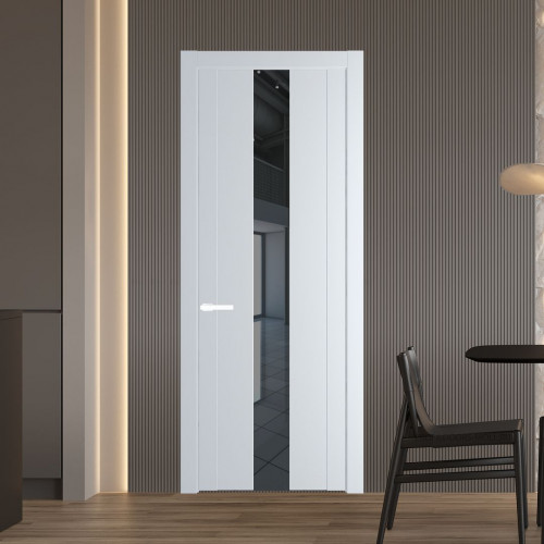 Межкомнатная дверь ProfilDoors 1.9P Вайт Зеркало Grey молдинг Вайт