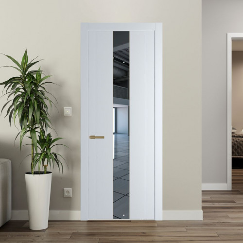 Межкомнатная дверь ProfilDoors 1.9P Вайт Зеркало молдинг Золото