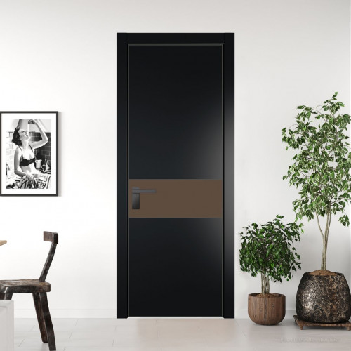 Межкомнатная дверь ProfilDoors 17 PA Блэк с профилем Серая Ночь с стеклом  монохром гляссе