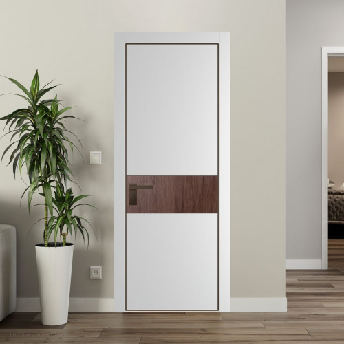 Межкомнатная дверь ProfilDoors 17 PA Крем вайт с профилем Деорэ с вставкой Дуб Тобакко